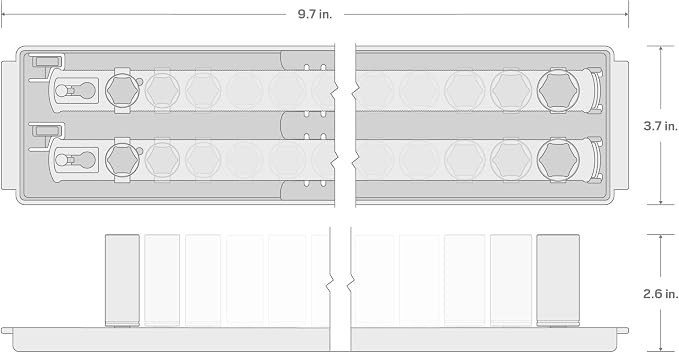 TEKTON 1/4 Inch Drive 6-Point Socket Set with Rails and Tray, 22-Piece (5/32-9/16 in.) | SHD90210