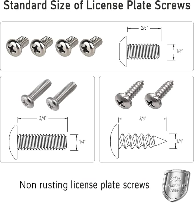 BGGTMO Front License Plate Mounting Kit- License Plate Bracket Holder Frame- Universal Bumper Car Tag Frame Mount Adapter with Stainless Steel Screw Cap, Cable Ties