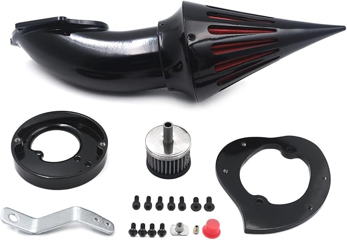 High-Performance Spike Air Intake Filter Kit for Honda VTX1300 (VTX 1300) 1986-2012 | Direct Replacement Air Cleaner with Steel Mesh | Black Motorcycle Air Filter Upgrade