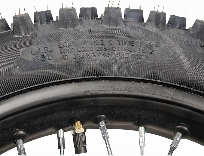 14 "Rear Wheel Rim Tire Assembly for Dirt Bike 90/100-14 15mm axle Rear Wheel Rim Tire Fits 50cc-125cc dirt bike TTR SSR CRF Apollo Includes brake disc and sprocket