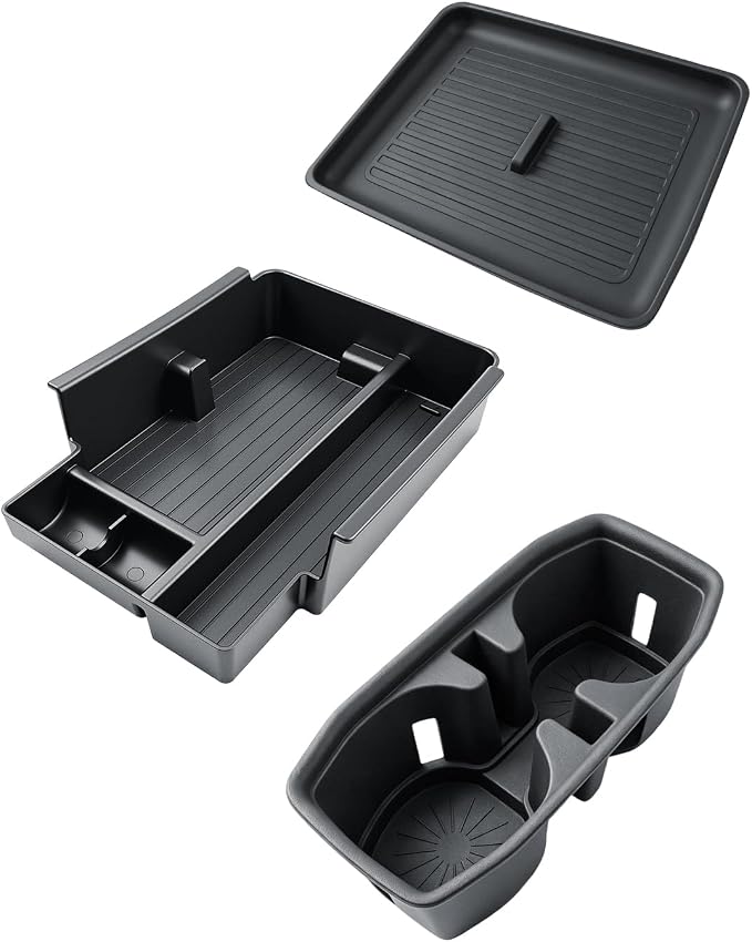 SKTU 3Pack for 2026 Jeep Cherokee Center Console Organizer for 2026+ Jeep Cherokee (Base/Laredo/Limited/Overland) Console Tray & Wireless Charging Mat & Cup Holder Jeep Cherokee 2026 Accessories