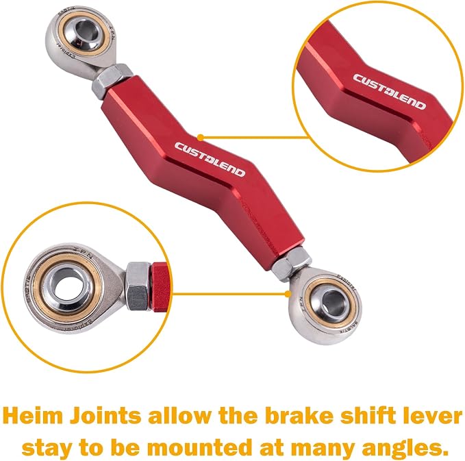 Brake Pedal Angle Adjustment Lever for Harley, Rear Brake Riser, Red Brake Linkage Compatible with 2018+ Softail M8 Harley Low Rider S/ST, Street Bob, Makes Braking 20% Easier