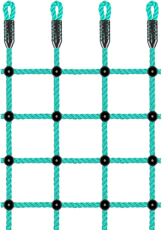 BeneLabel Climbing Cargo Net 30" x 77" Indoor Climbing net, Outdoor Cargo Webbing Net Playground Climbing Net for Treehouse 100% Nylon Material Rope Ladder