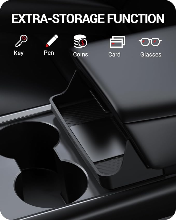 BASENOR Tesla Model Y Trash Can and Model Y Center Console Sunglasses Holder