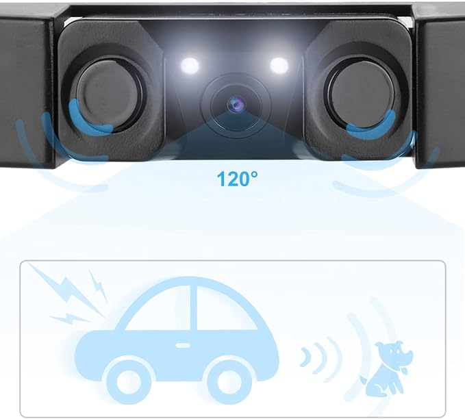 License Plate Camera,3 in 1 Car License Plate Frame Parking Rearview Reverse Backup Camera 2LED with 120 Degrees Wide Angle for Vehicles, Reduces Incidents