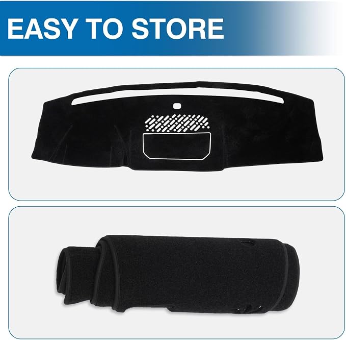 KUST Black Dash Cover for Ford F-150/F150 2021-2026 (Only fits for 12-inch Touch Screen Dashboard) Polyester Dashboard Cover Non-Slip Interior Accessories for F150 Custom Fit Dash Mat