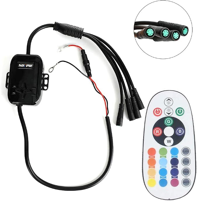 SUNPIE 4 Pods Upgraded 210 Degrees Wide Angle RGBW Rock Lights APP/Voice Mode Music Mode Automatic Control Neon Light Kit Wheel Well Lights for Off Road Truck SUV ATV UTV Boats