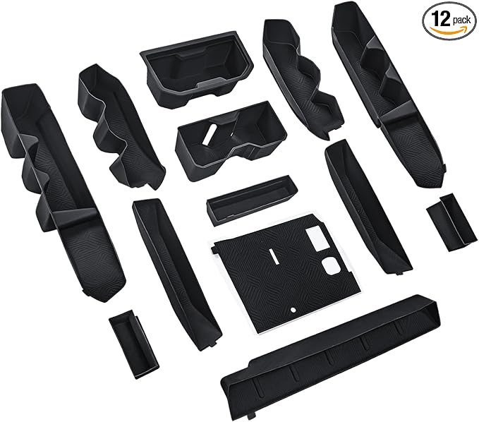 Silicone Holder Inserts for Toyota Tacoma 2016-2016 3th Gen Interior Accessories Door Side Front Rear Storage Box Organizer Trays Non-Slip Liner (for 2016-2023 Tacoma, Pack of Black Silicone Holder)