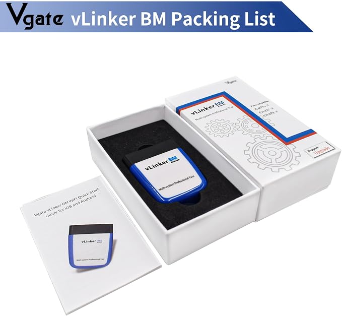 Vgate vLinker BM3.0 Bluetooth OBD2 Scanner Diagnostic Tool Bimmercode, Code Reader for BMW, Supports Android & Windows