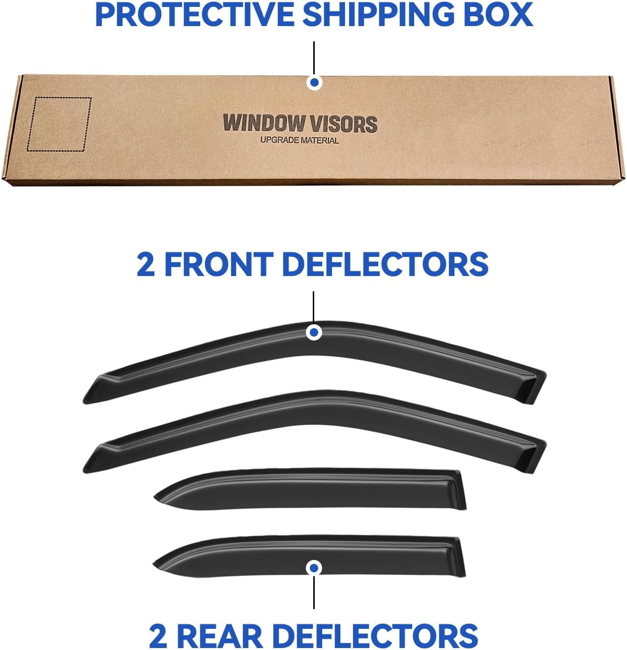 Window Visors Rain Guards Shield for 1998-2002 Toyota Corolla Sedan, Out-Channel Window Vent Wind Deflectors Visors Shades for 98-02 Corolla