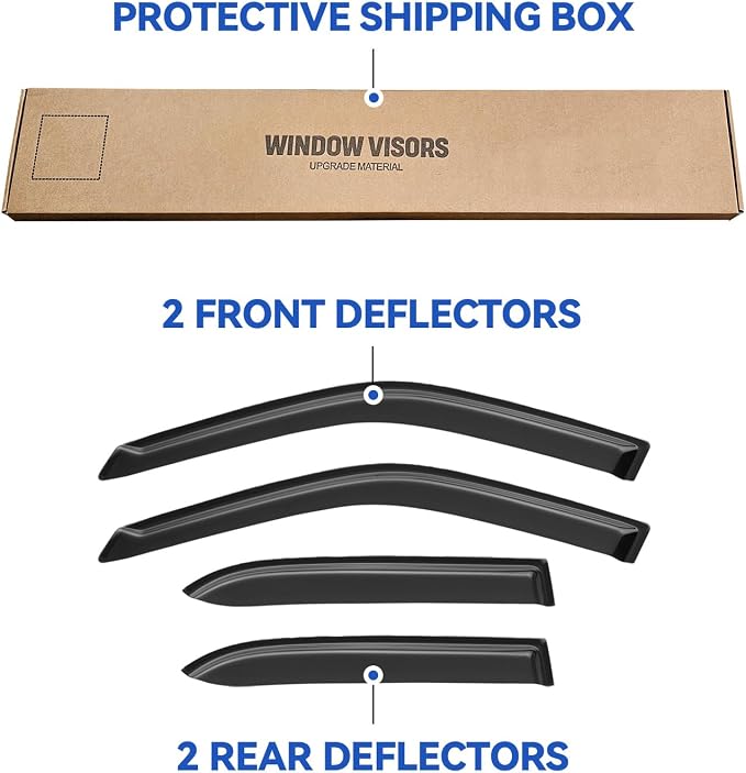 Window Visors Rain Guards Shield for 1998-2002 Toyota Corolla Sedan, Out-Channel Window Vent Wind Deflectors Visors Shades for 98-02 Corolla