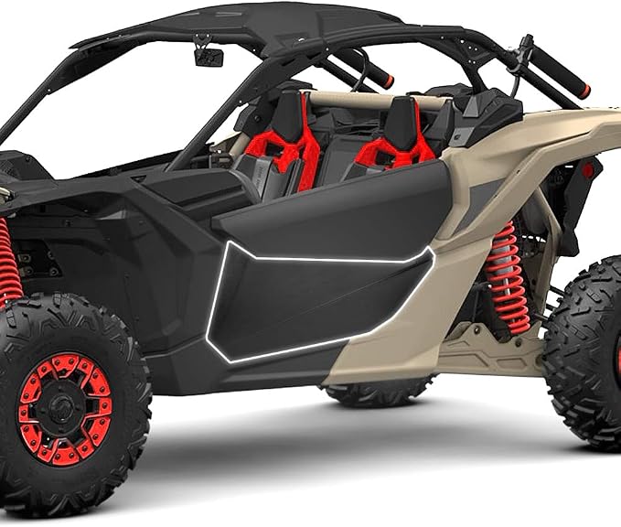 KEMIMOTO X3 Lower Doors, Lower Door Panels with Metal Frame compatible with Can Am Maverick X3 2017 2018 2019 2020 2021 2022 2023 2024 2025, Replace OEM 715002903 (Pack of 2)