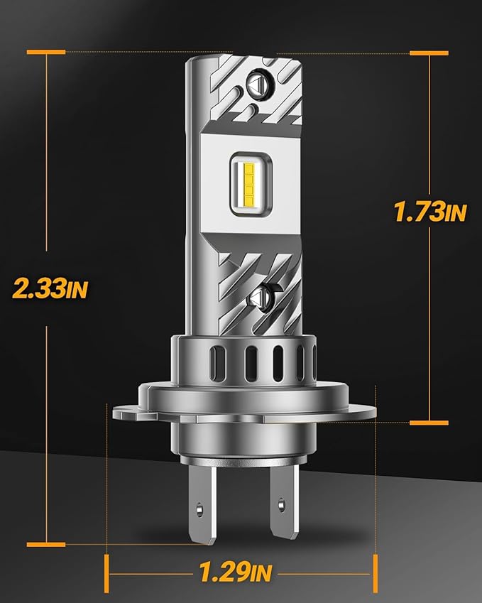SEALIGHT H7 Bulbs 1:1 Design, 36000LM Ultra-Bright S6 H7 Dual Bulbs No Adapter Required No Cordless, 6500K White Light, 60000+Long Lifespan, Plug-N-Play, Driving Fog Spot Light Assemblies, Pack of 2