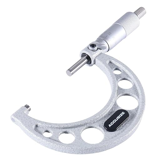 Accusize Industrial Tools Outside Micrometer, 50-75mm, EG00-0075 | 50-75mm, Ultra-Precision, Carbide Tipped, M-Type, Resolution 0.01mm, Ratchet Friction Thimble, Solid Storage Case