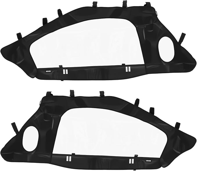 VEVOR Cab Enclosure Upper Doors, Compatible with Polaris RZR PRO XP/Turbo R 2020-2024, Soft Upper Doors, Windproof Upgraded Zipper UTV Soft Side Window Kit, Work with Side Mirrors and Windshields