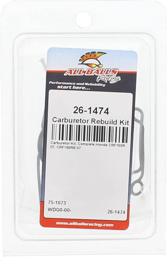 All Balls Racing Carburetor Rebuild Kit 26-1474 Compatible With/Replacement For Honda CRF150R 2007, CRF150RB 2007