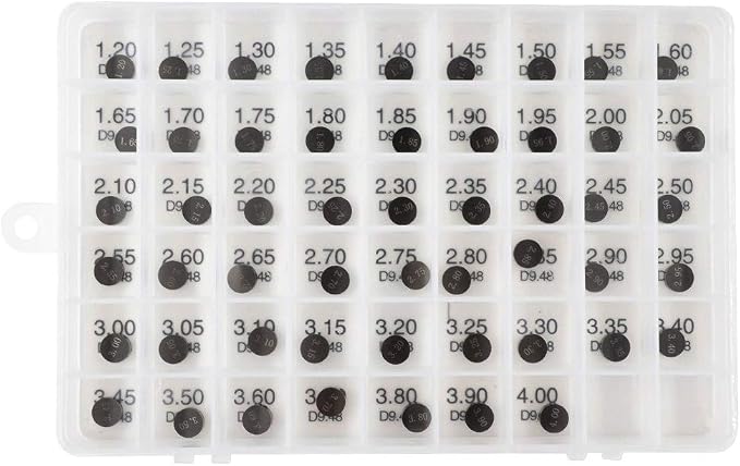 AHL 9.48mm O.D. 1.20mm-4.00mm Thick Adjustable Valve Shim Kit for Honda TRX450R TRX450 R 2004-2009 TRX450ER Electric Start 2006-2009 (52pcs)
