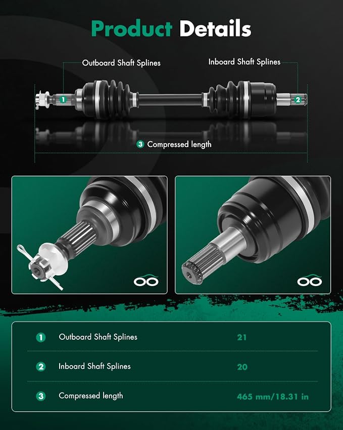 SCITOO 42200-HC5-003 Front Left Right CV Axle for Honda FourTrax 300
