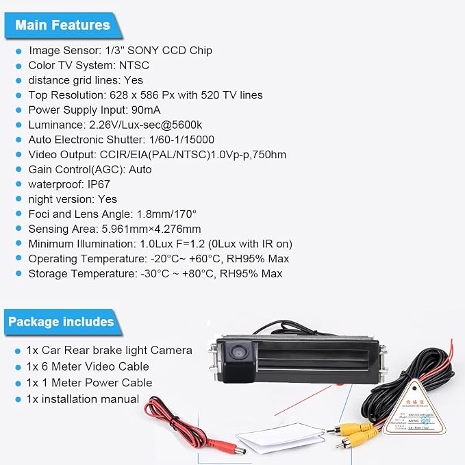 170 Degree Rear View Parking Camera Car Trunk Handle Backup Camera Replacement for VW Bora Variant Golf IV 4 MK4 Touareg 7LA Passat B5 3B6 Porsche Cayenne 9PA 955