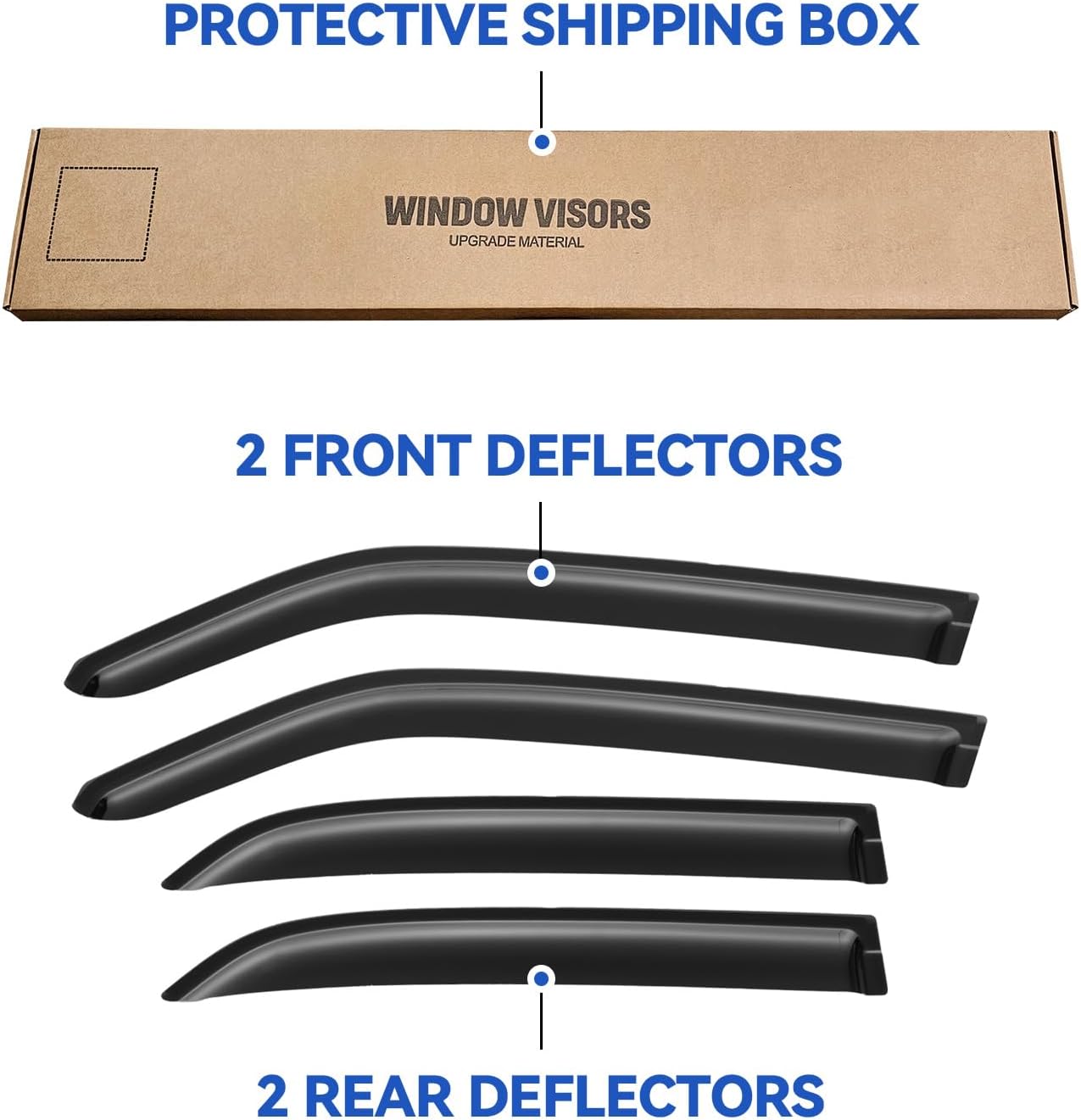Window Visors Rain Guards Shield for 2005-2010 Chrysler 300, Out-Channel Window Vent Wind Deflectors Visors Shades for 2005-2008 Dodge Magnum
