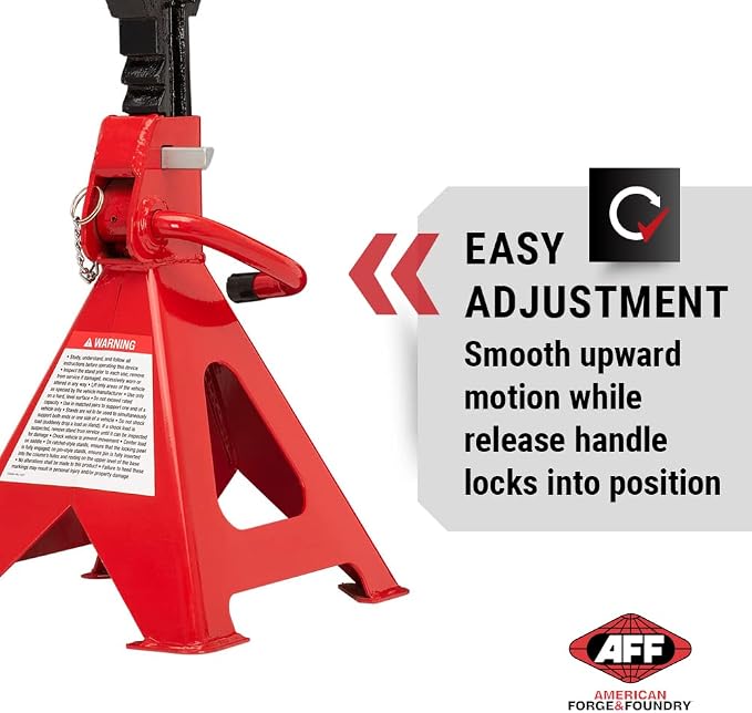 AFF 6 Ton Jack Stand Set - Heavy Duty Ratchet Style Jack Stands - Pair