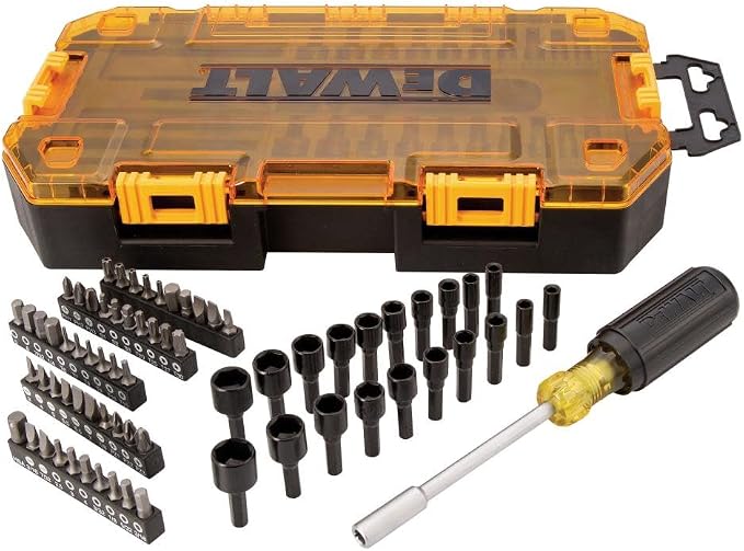 DEWALT 20-Piece 3/8" Drive Deep Socket Set & 71-Piece Screwdriver Bit Set with Nut Drivers