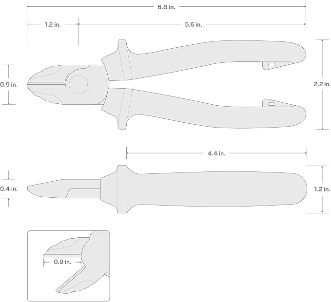 TEKTON 7 Inch Insulated Diagonal Cutting Pliers | PVC00007