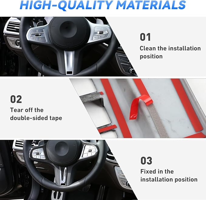 Real Carbon Fiber Steering Wheel Button Frame Cover Trim For BMW 3 4 5 7 8 Series G28 G20 G22 G30 G11 G14 X3 G01 X4 G02 X5 G05 X6 G06 X7 G07 Z4 G29 (Black)