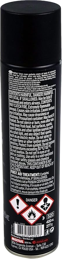 Motul C1 Chain Clean – Motorcycle Chain Cleaner for Dirt Bike, Street Bike, ATV, UTV & O-Ring/X-Ring Chains, Heavy Duty Degreaser Spray, Removes Grease & Grime Fast, 9.8 oz | 3 Pack