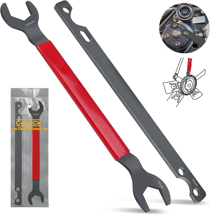 Fan Clutch Wrench Set,32mm & 36mm Clutch Fan Tool Wrench,Water Pump Pulley Holder Removal Tool For BMW, Ford, GM, dodge,Chevrolet,jeep Fan Clutch Removal Kit,Water Pump Holder