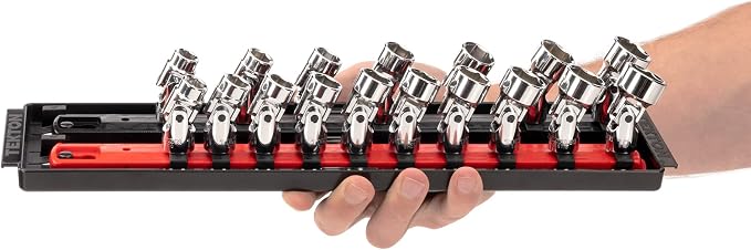 TEKTON 3/8 Inch Drive Universal Joint Socket Set, 17-Piece | SHD91217
