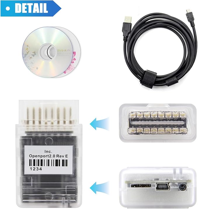 AMHTDOL K-CAN OBD2 Diagnostic Scanner Cable,Compatible with Jaguar for Land Rover for Toyota for Mitsubishi for Subaru,Professional Vehicle OBD Code Reader Car Diagnostic Tool