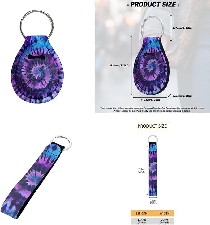 Howilath Purple Swirl Tie Dye Car Front Seat Cover with Center Console Cover+Steering Wheel Cover+Seatbelt Pads+Keychain+Coasters Set of 10 Auto Accessories