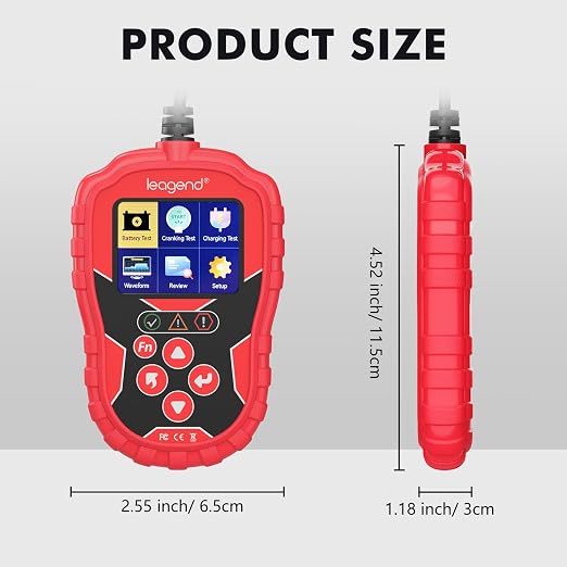 Car Battery Tester 6V/12V with 20-2000A CCA, 24V Cranking/Charging System Test, Quick Test & Multi-Standard Support, Diagnostic Tool for Trucks/Boats/RVs/Marine Vehicles