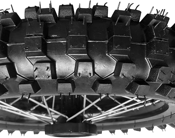 90/100 14" Rear Wheel Tire and Rim Inner Tube with 15mm Bearing Assembly Fit For 110-125cc Dirt Pit Bikes, (3.5-14) 1.85x14, Black (15MM)
