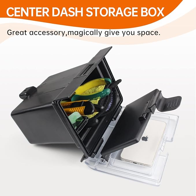 RZR Center Console Dash Storage Box with Seal Compatible with Polaris RZR XP 4 1000 S 900 2014-2018 Accessories ABS Center Console Compartment Storage Dry Box Organizer Tray