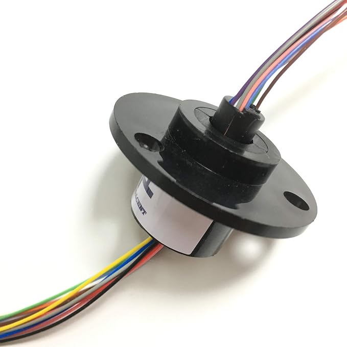 Taidacent Hollow Slip Ring Rotary Electrical Contact 2/4/6/12 Road Collector Ring Conductive Electric Motor Slip Ring Rotating Connector (12 Wire 2A Inner Hole 5mm Outer Diameter 22mm)
