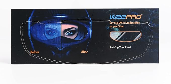 Helmet Visor Anti Fog Film,Fog-Free Inner Layer for Easy Install in Cold or Rain,Pre-Cut Compatible with Arai Helmets-3.7"x11.5" Clear Adhesive Film