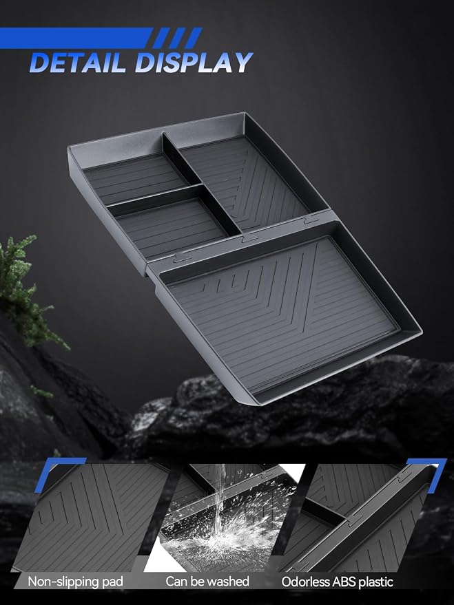 for Acadia Lower Center Console Organizer 2024-2026 GMC Acadia Elevation/AT4/Denali Accessories Armrest Tray Middle Storage Box Insert Container Durable ABS Plastic