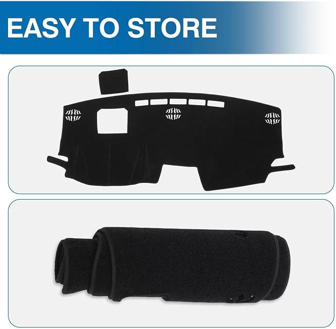 KUST Black Dash Cover for Toyota Sienna 2021-2024 2025 2026 (with HUD) (Not fit for 2026 Sienna Without HUD) Non-Slip Dashboard Cover Polyester Accessories for Sienna Custom Fit Dash Mat No Glare