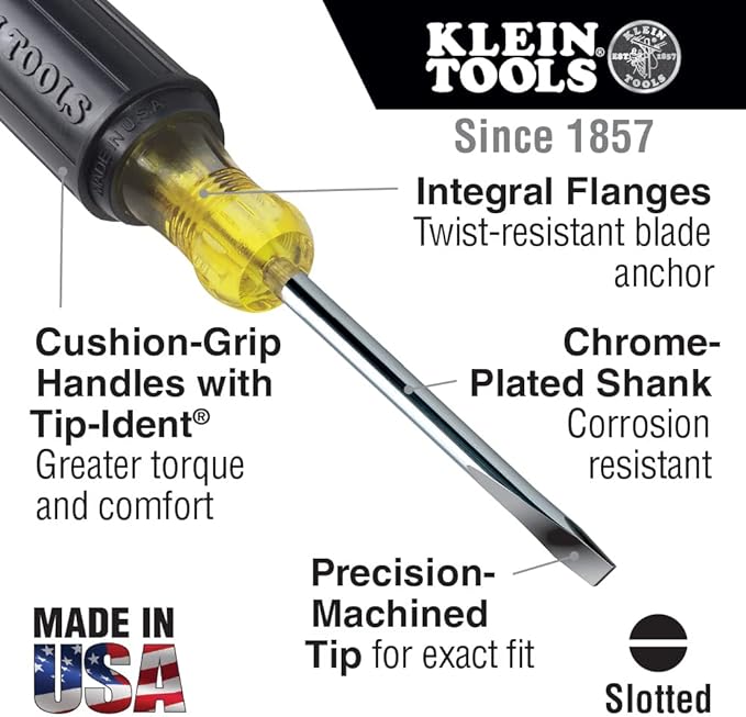 Klein Tools 9-Inch Lineman's Crimping Pliers and 5-Piece Screwdriver Set with Phillips, Slotted, Square and Cabinet Tip Drivers