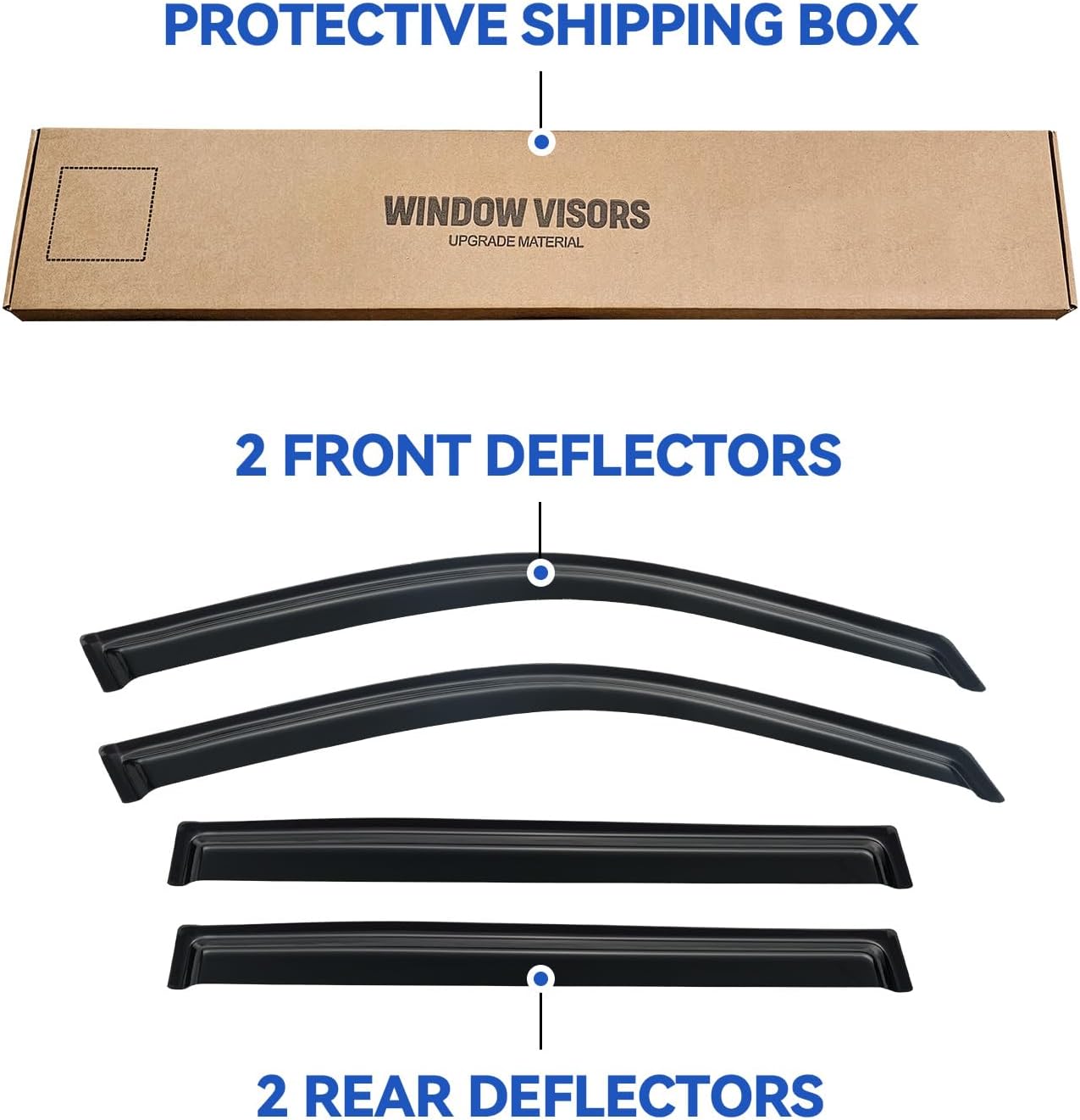 Window Visors Rain Guards Shield for 2003-2008 Honda Pilot, Out-Channel Window Vent Wind Deflectors Visors Shades for 03-08 Pilot