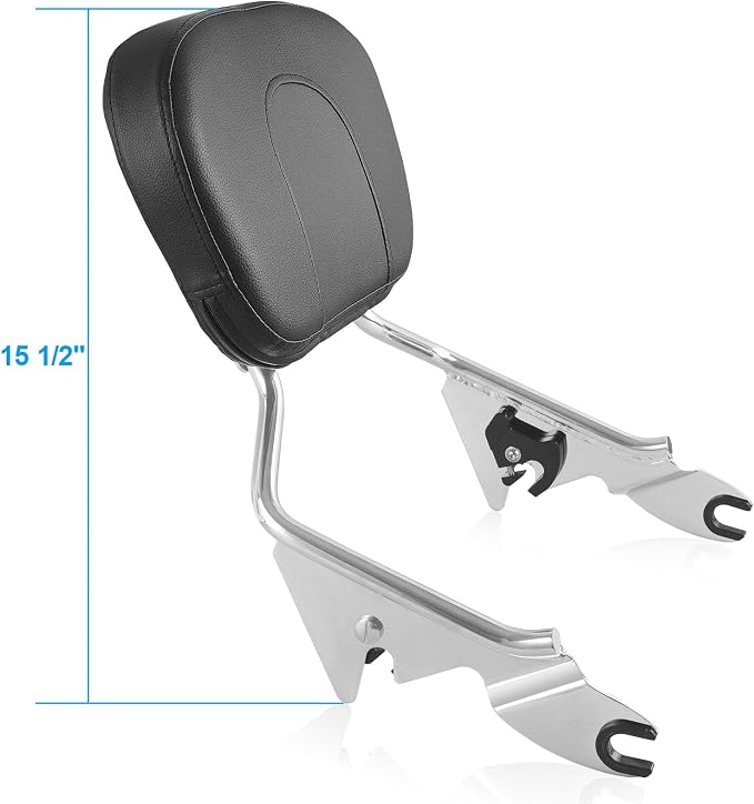 Motorcycle Quick-Release Detachable Backrest Sissy Bar Fit For Harley Touring Street Glide Road Glide Road King Electra Glide 2009-2025 (Chrome)