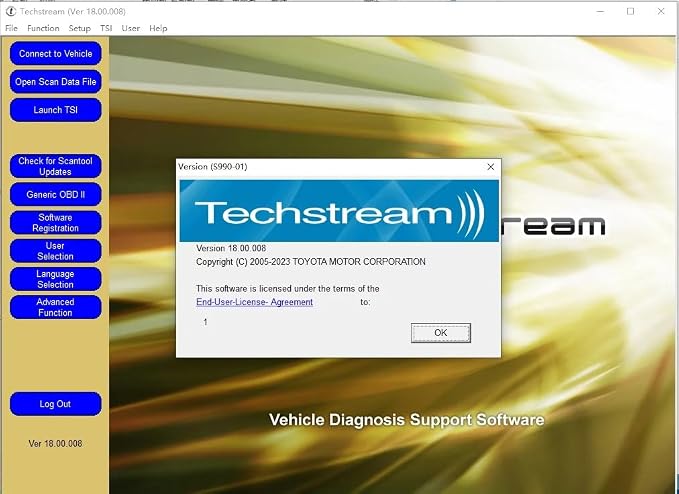 Mini for VCI J2534 Cable V18.00.008 Latest Version, OBD2 Connector Scanner Adapter Fit for TIS Techstream Programming Diagnostic Cable, Support Win XP WIN7 WIN10