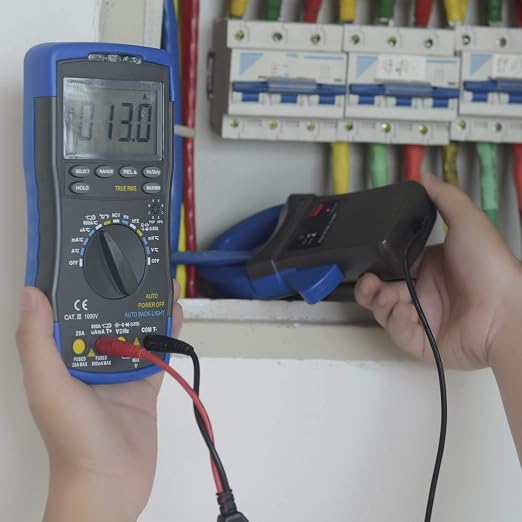 AIOMEST Handheld AC/DC Current Clamp Probe Adaptor, AI-605A DMM Accessory for Digital Multimeter with Test Lead