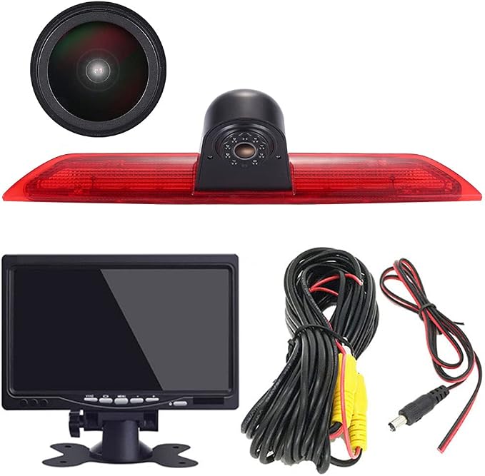 HD 1280x720pixel 3rd Third Brake Light Rear View Backup Reverse Camera+7" inch LCD Monitor Replacement for Ford Transit tourneo Custom Jumbo Kasten V363 F150 F250 F350 V636 MK8 2012-2020 Van