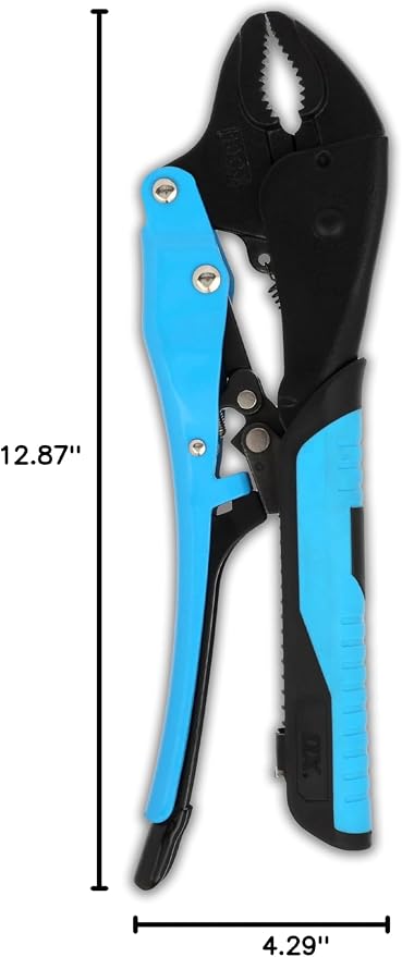 OX Pro 10 in Auto-Adjust Curve Jaw Pliers with Soft Grip | Auto-adjusting mechanism with pressure screw - ideal for plumbing, automotive & DIY tasks