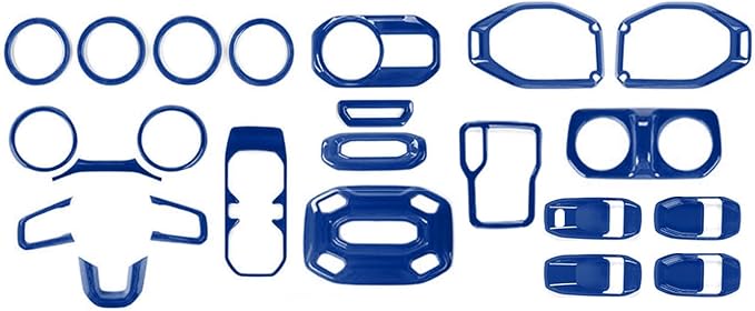 RT-TCZ for Jeep JL Interior Trim Kit Blue Cover for Jeep Wrangler JL JLU 2018-2023 for Gladiator JT 20120-2023 Blue Interior Accessories 23pcs
