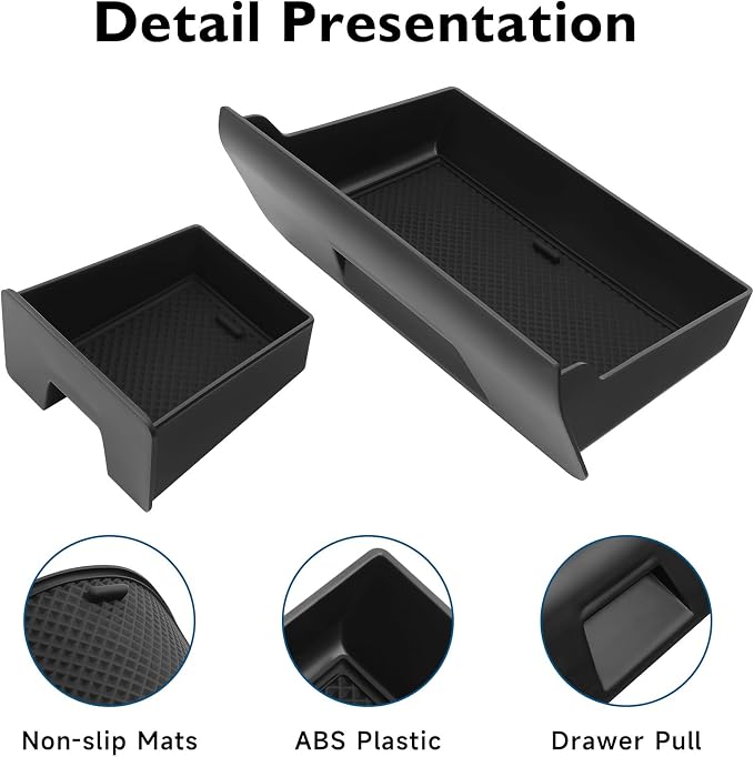 BIBLOZ Center Console Storage Drawer for Toyota 4Runner Accessories 2014-2022 2023 2024 Center Console Organizer Box Console Cubby Drawers 2PCS