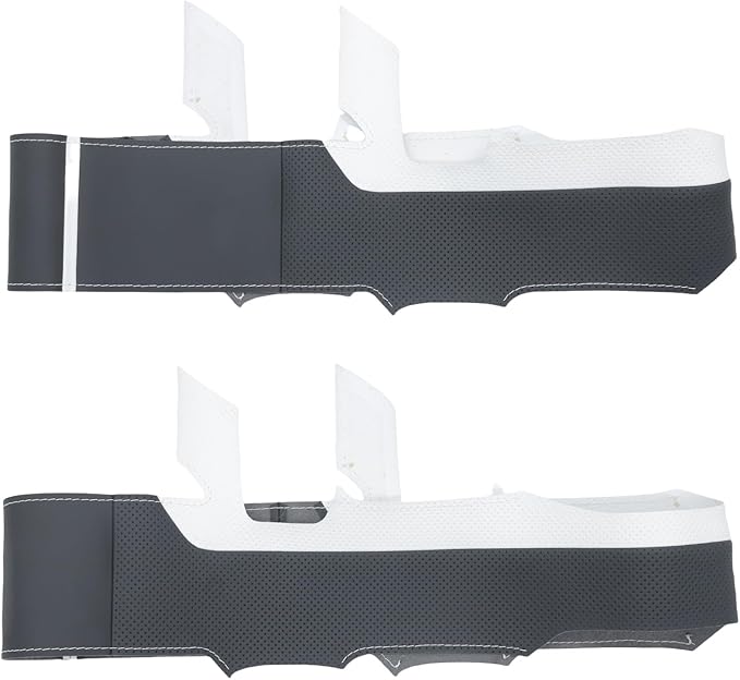 MEWANT DIY Stitched White Leather Steering Wheel Wrap Cover for GMC Sierra 1500 2019-2023 / Sierra 1500 Limited 2022 / Sierra 2500 2020-2024 / Sierra 3500 2020-2024 / Yukon (XL) 2021-2023 Accessories